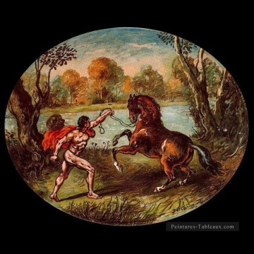  val - Dioscuri avec cheval Giorgio de Chirico surréalisme métaphysique